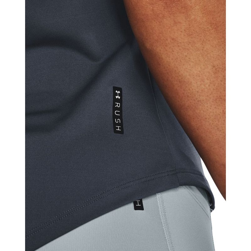 Camiseta-Manga-Corta-under-armour-para-mujer-Ua-Rush-Ss-para-entrenamiento-color-gris.-Bolsillo
