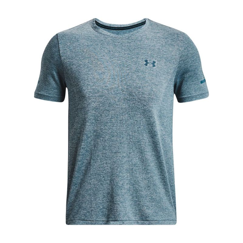 Camiseta-Manga-Corta-under-armour-para-hombre-Ua-Seamless-Stride-Ss-para-correr-color-azul.-Frente-Sin-Modelo