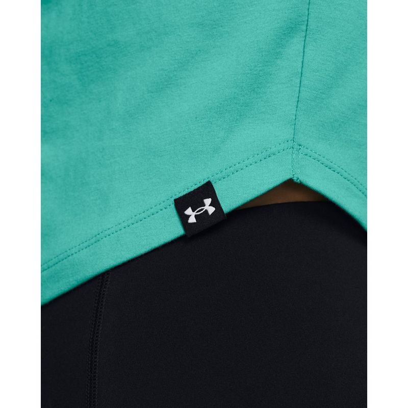 Camiseta-Manga-Sisa-under-armour-para-mujer-Pjt-Rck-Nght-Shft-Cap-T-Q4-para-entrenamiento-color-verde.-Bolsillo