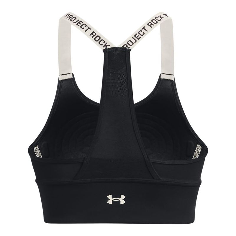 Top-under-armour-para-mujer-Pjt-Rock-Infty-Mid-Bra-para-entrenamiento-color-negro.-Reverso-Sin-Modelo
