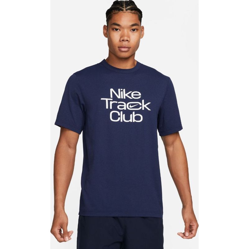 Camiseta-Manga-Corta-nike-para-hombre-M-Nk-Df-Track-Club-Hyverse-Ss-para-correr-color-azul.-Frente-Sobre-Modelo