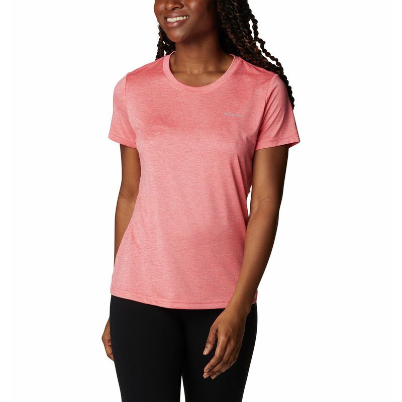 Camiseta-Manga-Corta-columbia-para-mujer-Columbia-Hike-Ss-para-entrenamiento-color-naranja.-Outfit-Completo