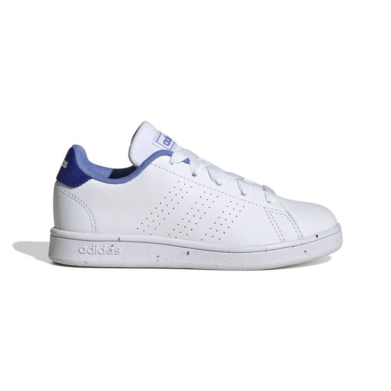 Tenis-adidas-para-niño-Advantage-K-para-moda-color-blanco.-Lateral-Externa-Derecha