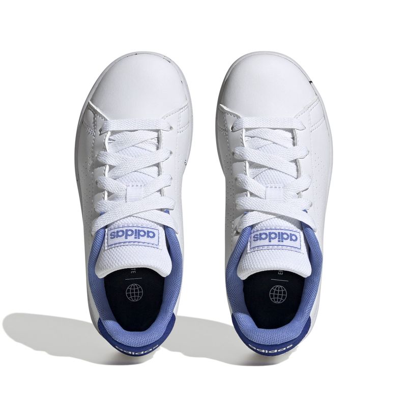 Tenis-adidas-para-niño-Advantage-K-para-moda-color-blanco.-Capellada
