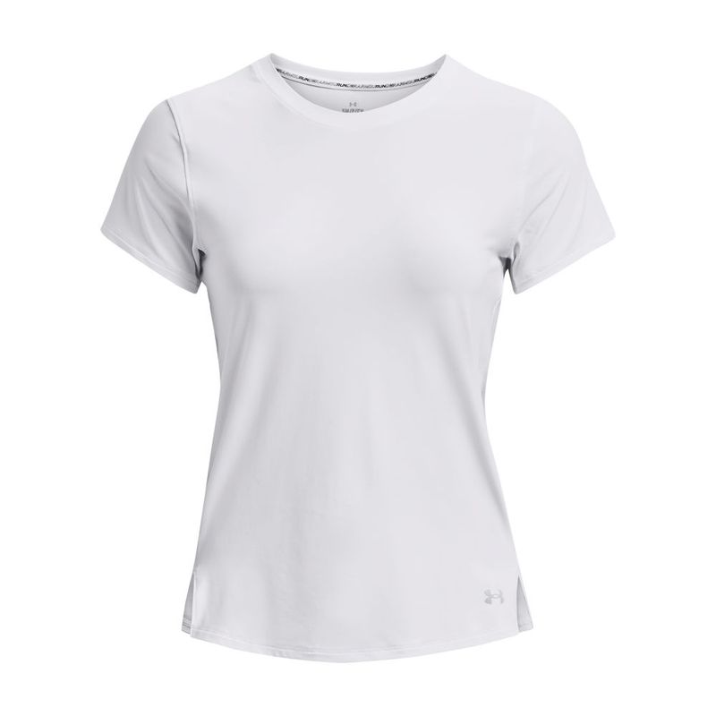 Camiseta-Manga-Corta-under-armour-para-mujer-Ua-Iso-para-correr-color-blanco.-Frente-Sin-Modelo