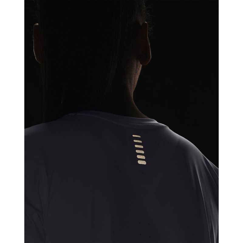 Camiseta-Manga-Corta-under-armour-para-mujer-Ua-Iso-para-correr-color-blanco.-Reflectores