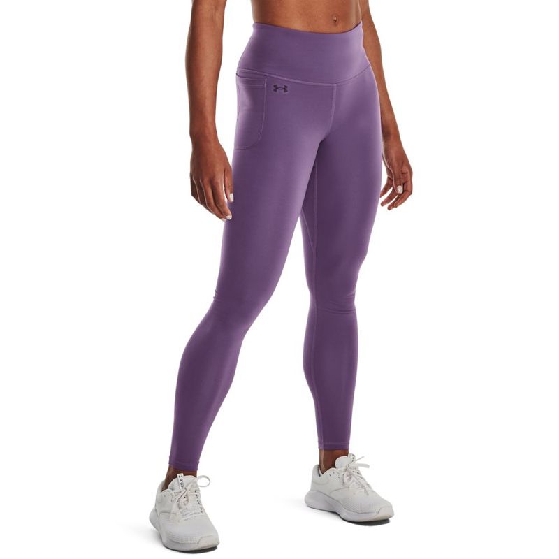 Licra-under-armour-para-mujer-Motion-Legging-para-entrenamiento-color-morado.-Frente-Sobre-Modelo
