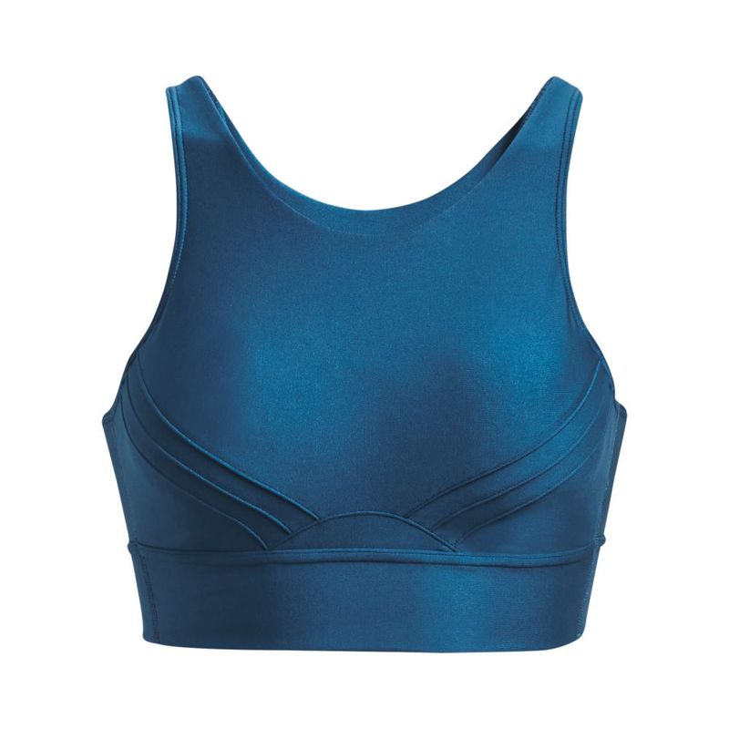 Top-under-armour-para-mujer-Ua-Infinity-Pintuck-Mid-para-entrenamiento-color-azul.-Frente-Sin-Modelo