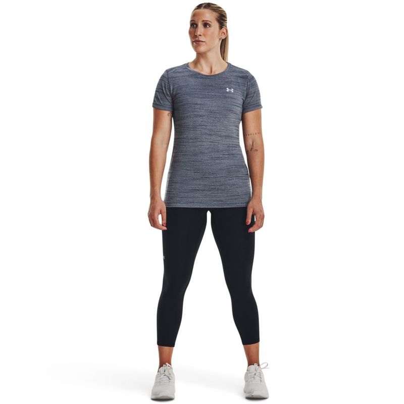 Camiseta-Manga-Corta-under-armour-para-mujer-Ua-Tech-Tiger-Ssc-para-entrenamiento-color-gris.-Outfit-Completo