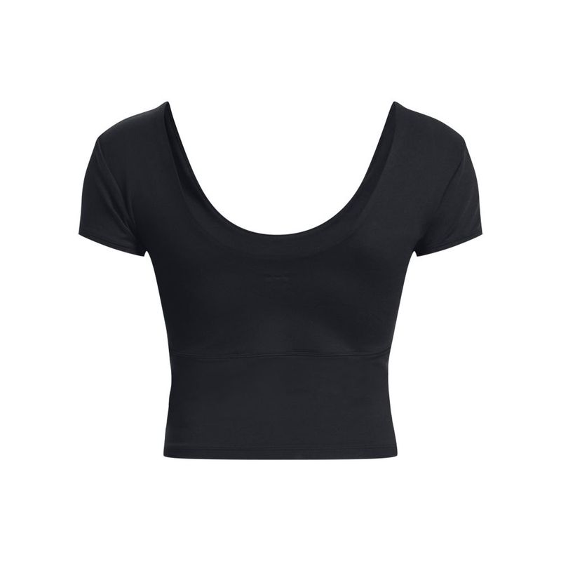 Camiseta-Manga-Corta-under-armour-para-mujer-Ua-Meridian-Ss-Fitted-para-entrenamiento-color-negro.-Reverso-Sin-Modelo