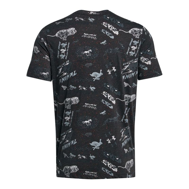 Camiseta-Manga-Corta-under-armour-para-hombre-Ua-Run-Like-A-Tee-para-correr-color-negro.-Reverso-Sin-Modelo