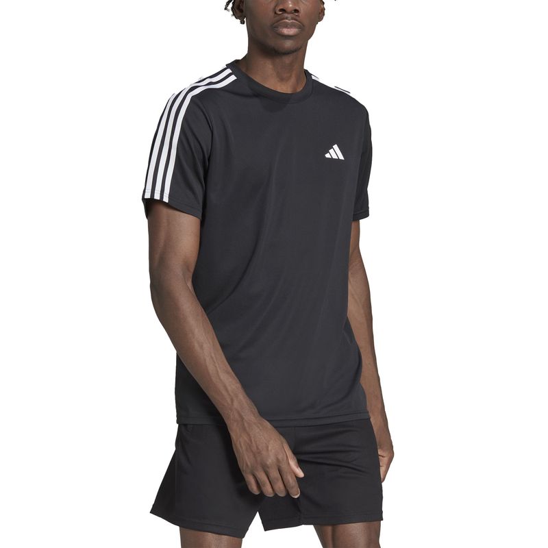 Camiseta-Manga-Corta-adidas-para-hombre-Tr-Es-Base-3S-T-para-entrenamiento-color-negro.-Zoom-Frontal-Sobre-Modelo