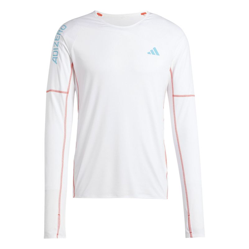 Camiseta-Manga-Larga-adidas-para-hombre-Az-L-Ls-M-para-correr-color-blanco.-Frente-Sin-Modelo