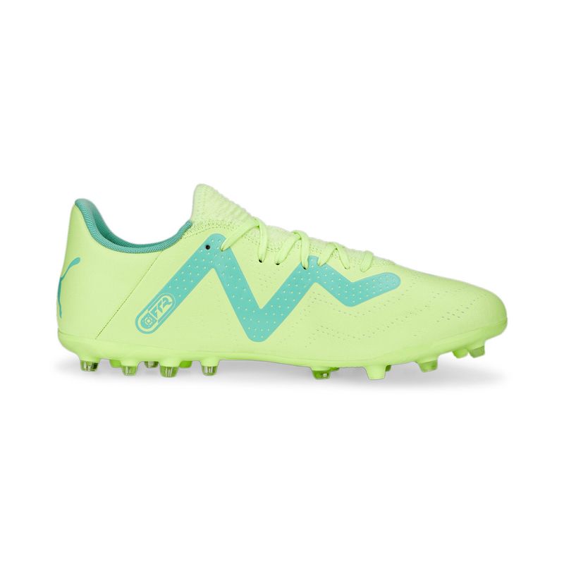 Guayos-puma-para-hombre-Future-Play-Mg-para-futbol-color-amarillo.-Lateral-Externa-Derecha