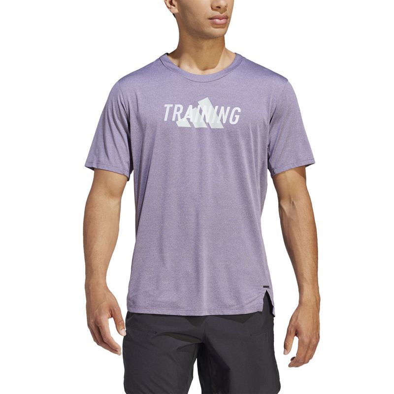 Camiseta-Manga-Corta-adidas-para-hombre-D4M-Wogfx-Tee-para-entrenamiento-color-morado.-Zoom-Frontal-Sobre-Modelo