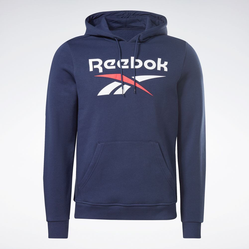 Sudadera Reebok Identity Fleece Vector Navy Hombre  Gimnasio y  entrenamiento Reebok ⋆ Avalanche Tours