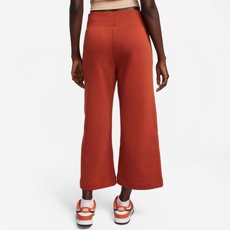 Pantalon-nike-para-mujer-W-Nsw-Phnx-Flc-Hr-Crop-Swtp-para-moda-color-naranja.-Reverso-Sobre-Modelo