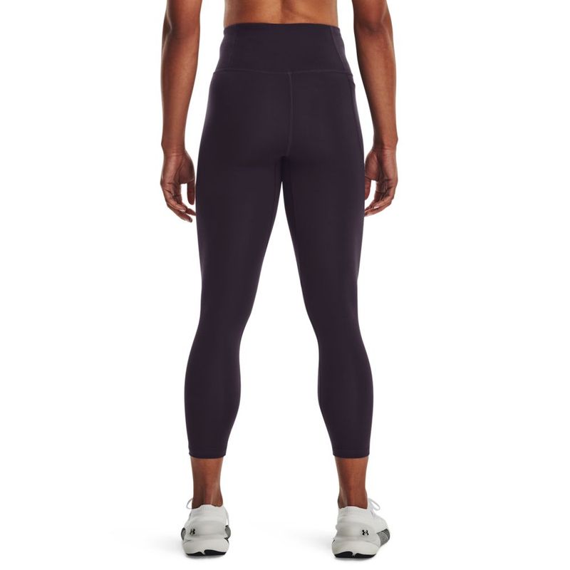 Licra-under-armour-para-mujer-Motion-Ankle-Leg-para-entrenamiento-color-morado.-Reverso-Sobre-Modelo