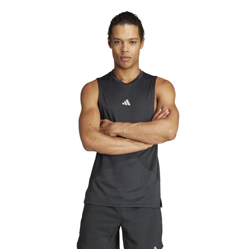Camiseta-Manga-Sisa-adidas-para-hombre-D4T-Hr-Tk-para-entrenamiento-color-negro.-Frente-Sobre-Modelo