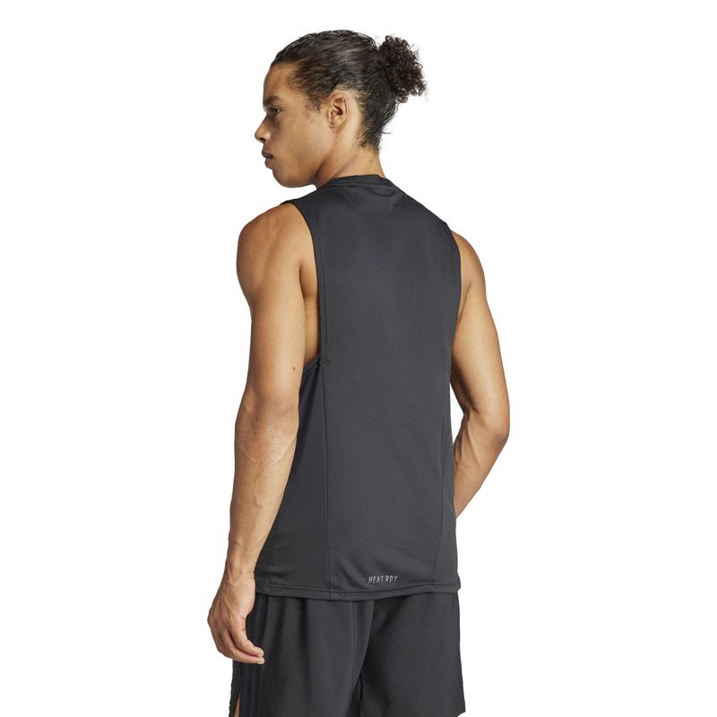 Camiseta-Manga-Sisa-adidas-para-hombre-D4T-Hr-Tk-para-entrenamiento-color-negro.-Reverso-Sobre-Modelo