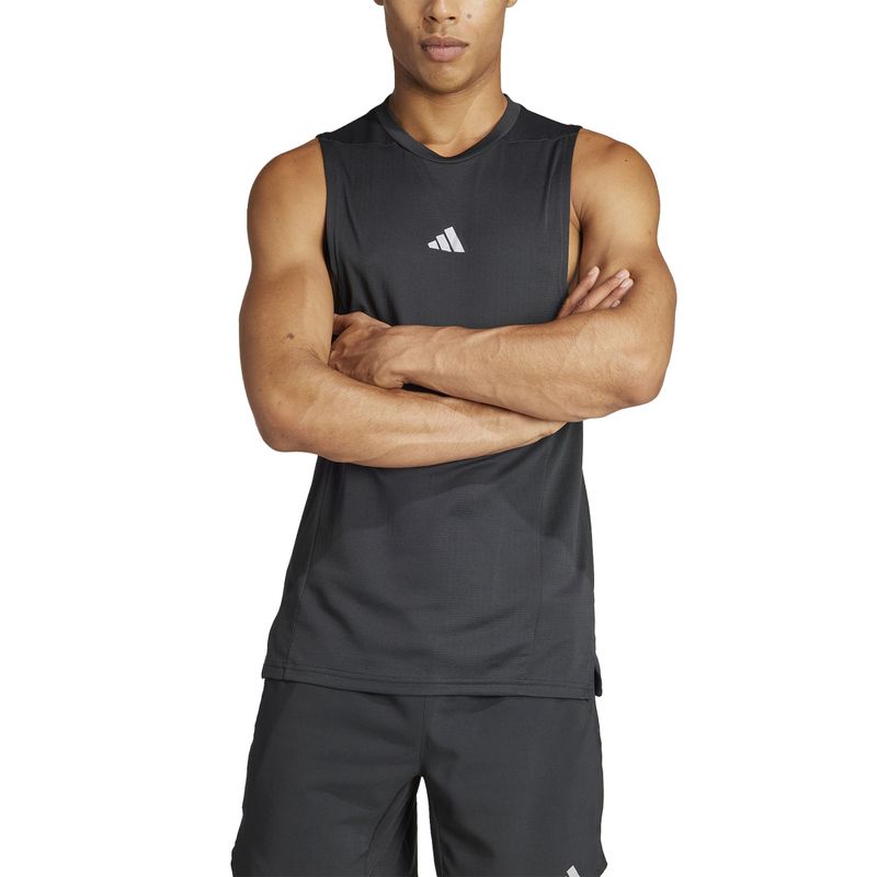 Camiseta-Manga-Sisa-adidas-para-hombre-D4T-Hr-Tk-para-entrenamiento-color-negro.-Zoom-Frontal-Sobre-Modelo