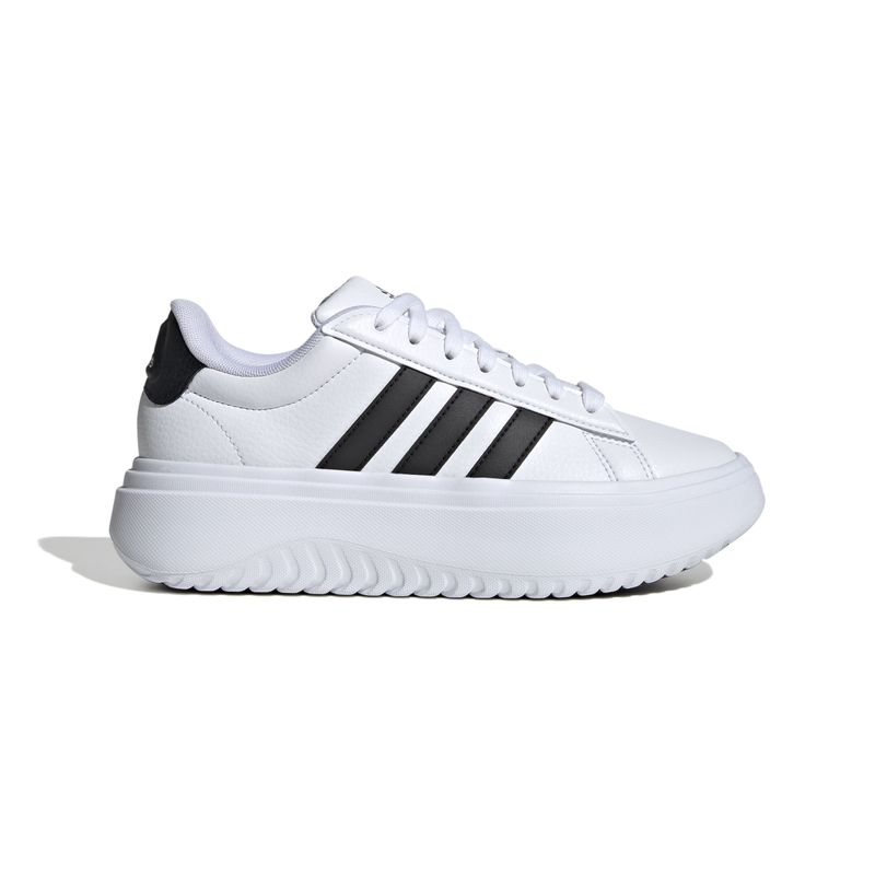 Tenis-adidas-para-mujer-Grand-Court-Platform-para-moda-color-blanco.-Lateral-Externa-Derecha