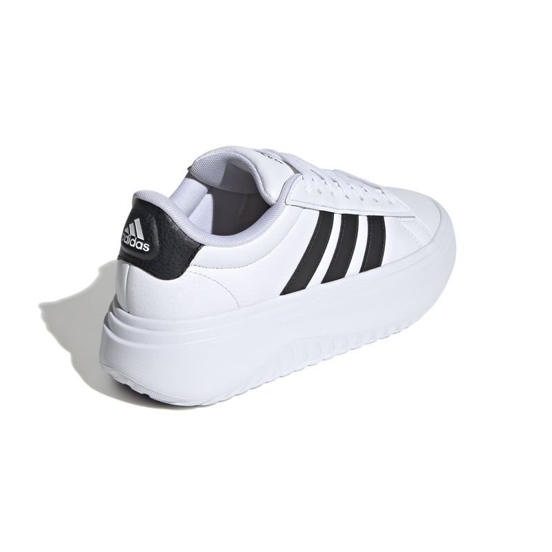 Tenis-adidas-para-mujer-Grand-Court-Platform-para-moda-color-blanco.-Talon