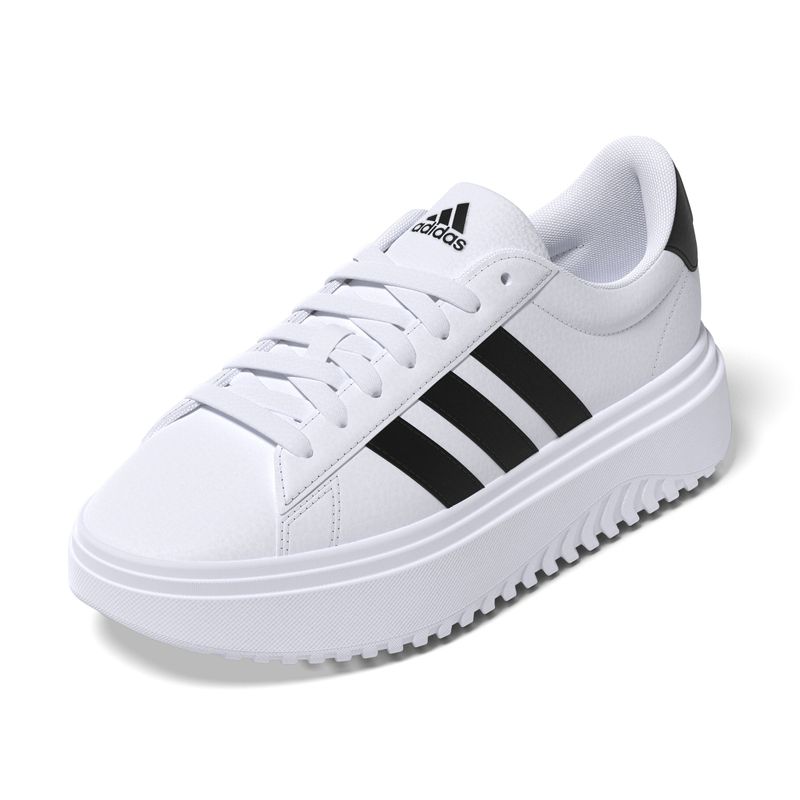 Tenis-adidas-para-mujer-Grand-Court-Platform-para-moda-color-blanco.-Par-Alineados