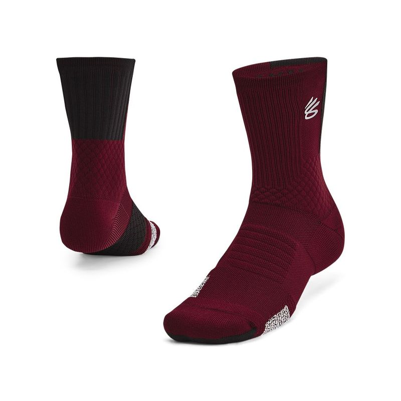 Medias-under-armour-para-hombre-Curry-Ua-Ad-Playmaker-1P-Mid-para-baloncesto-color-rojo.-Frente-Sin-Modelo