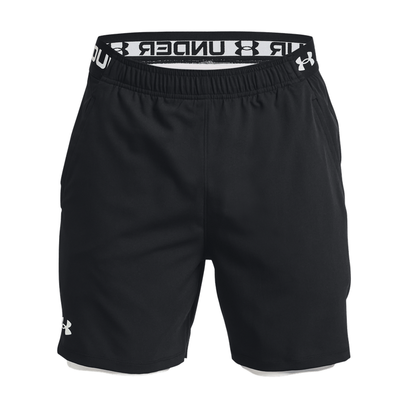 Pantaloneta-under-armour-para-hombre-Ua-Vanish-Woven-2In1-Sts-para-entrenamiento-color-negro.-Frente-Sin-Modelo