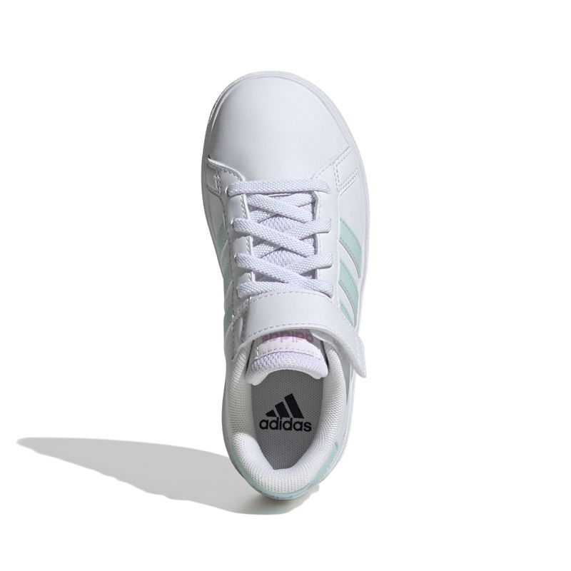 Tenis-adidas-para-niño-Grand-Court-2.0-El-K-para-moda-color-blanco.-Capellada
