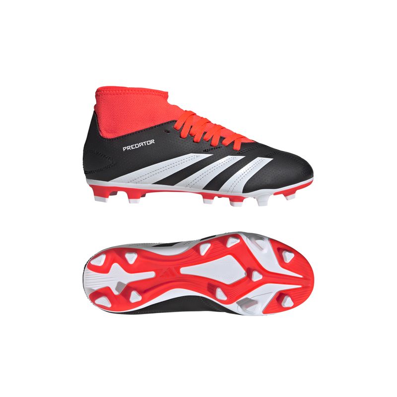 Guayos-adidas-para-niño-Predator-Club-Sock-Fg-para-futbol-color-negro.-Lateral-Y-Suela
