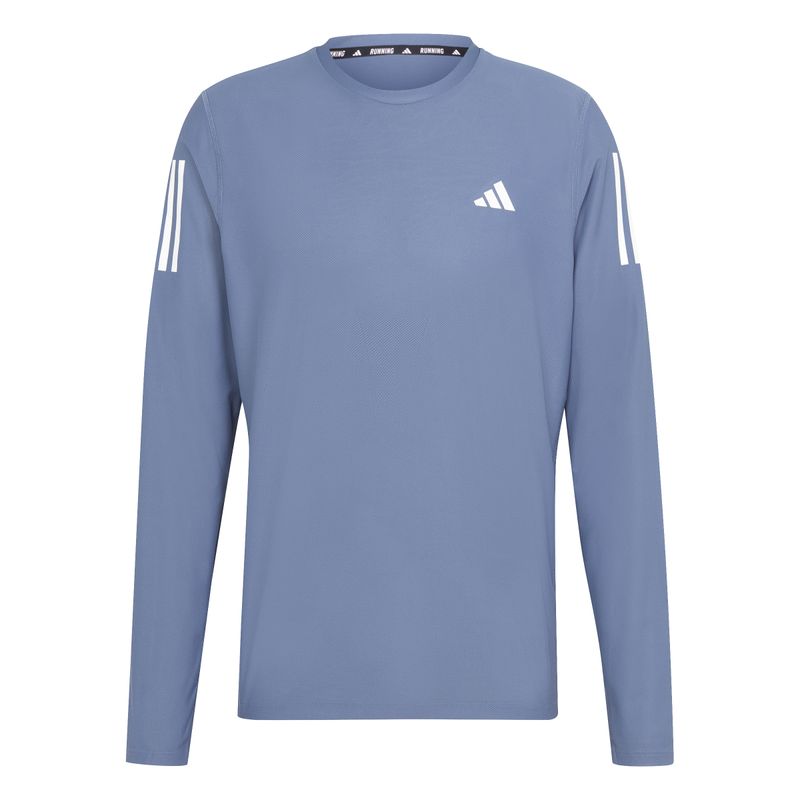 Camiseta-Manga-Larga-adidas-para-hombre-Otr-B-Ls-para-correr-color-azul.-Frente-Sin-Modelo