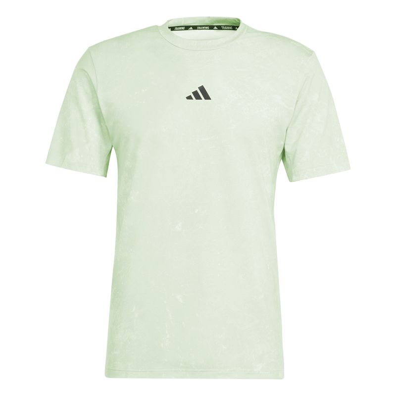 Camiseta-Manga-Corta-adidas-para-hombre-Wo-Pow-Tee-para-entrenamiento-color-verde.-Frente-Sin-Modelo