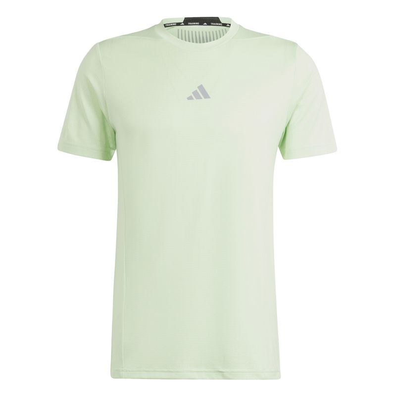 Camiseta-Manga-Corta-adidas-para-hombre-D4T-Hr-Tee-para-entrenamiento-color-verde.-Frente-Sin-Modelo