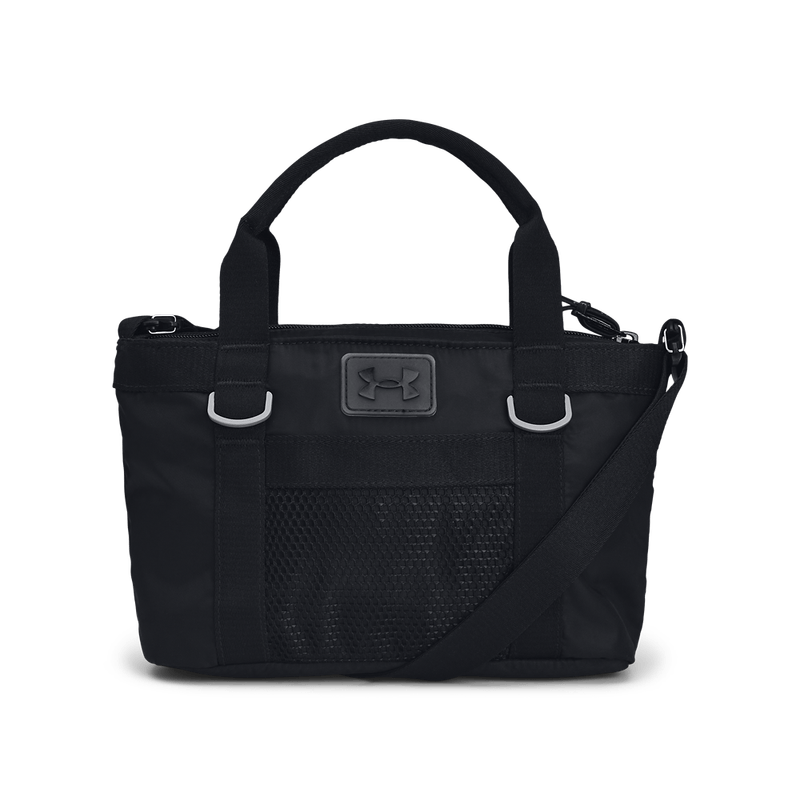 Canguro-under-armour-para-mujer-Ua-Essentials-Mini-Xb-Tote-para-entrenamiento-color-negro.-Frente-Sin-Modelo