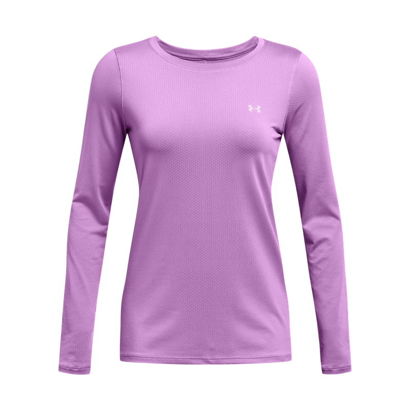 Camiseta-Manga-Larga-under-armour-para-mujer-Ua-Hg-Armour-Long-Sleeve-para-entrenamiento-color-morado.-Frente-Sin-Modelo