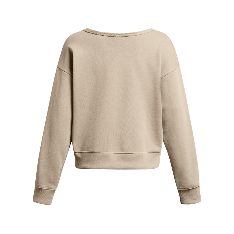 Buzo-under-armour-para-mujer-Pjt-Rck-Hw-Terry-Ls-Q1-para-entrenamiento-color-cafe.-Reverso-Sin-Modelo