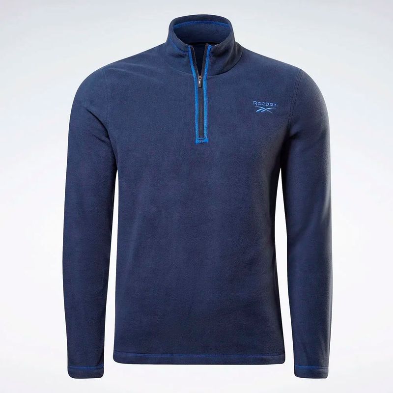 Buzo-reebok-para-hombre-Outerwear-Fleece-Quarter-Zip-para-outdoor-color-azul.-Frente-Sin-Modelo
