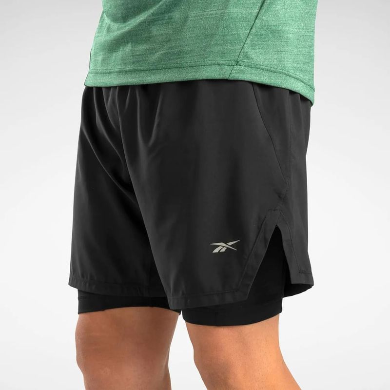 Reebok Running 2 1 Short Pantaloneta negro de hombre para correr Referencia 100075620 prochampions