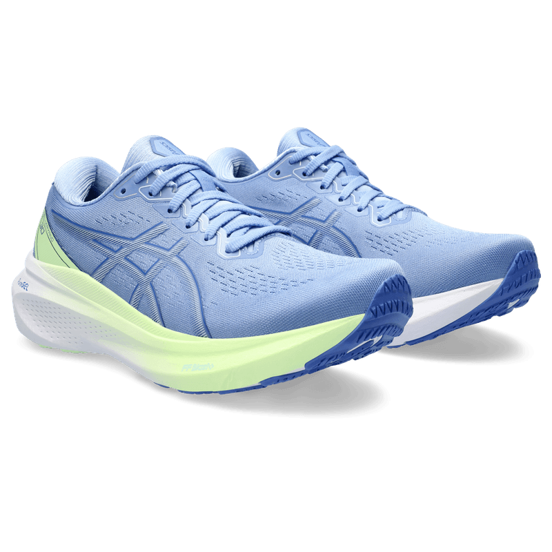 Tenis-asics-para-mujer-Gel-Kayano-30-para-correr-color-azul.-Par-Alineados