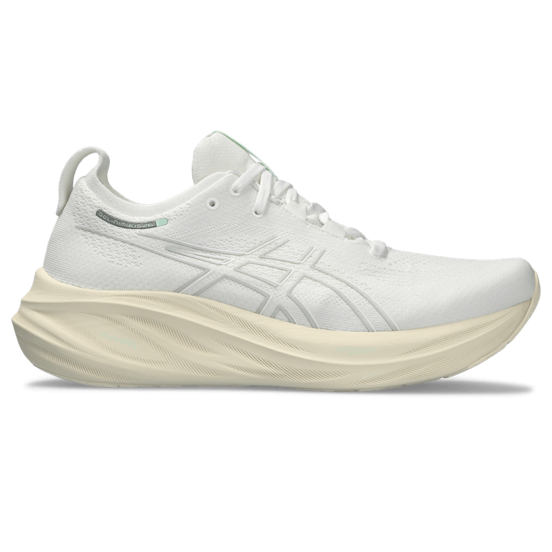 Tenis-asics-para-hombre-Gel-Nimbus-26-para-correr-color-blanco.-Lateral-Externa-Derecha
