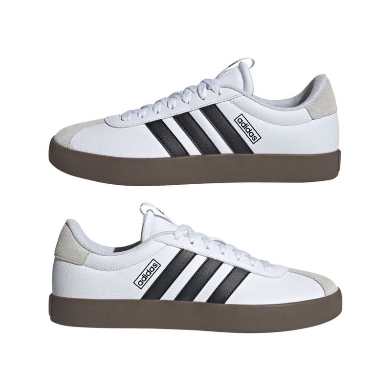 Tenis-adidas-para-hombre-Vl-Court-3.0-para-moda-color-blanco.-Par-Laterales