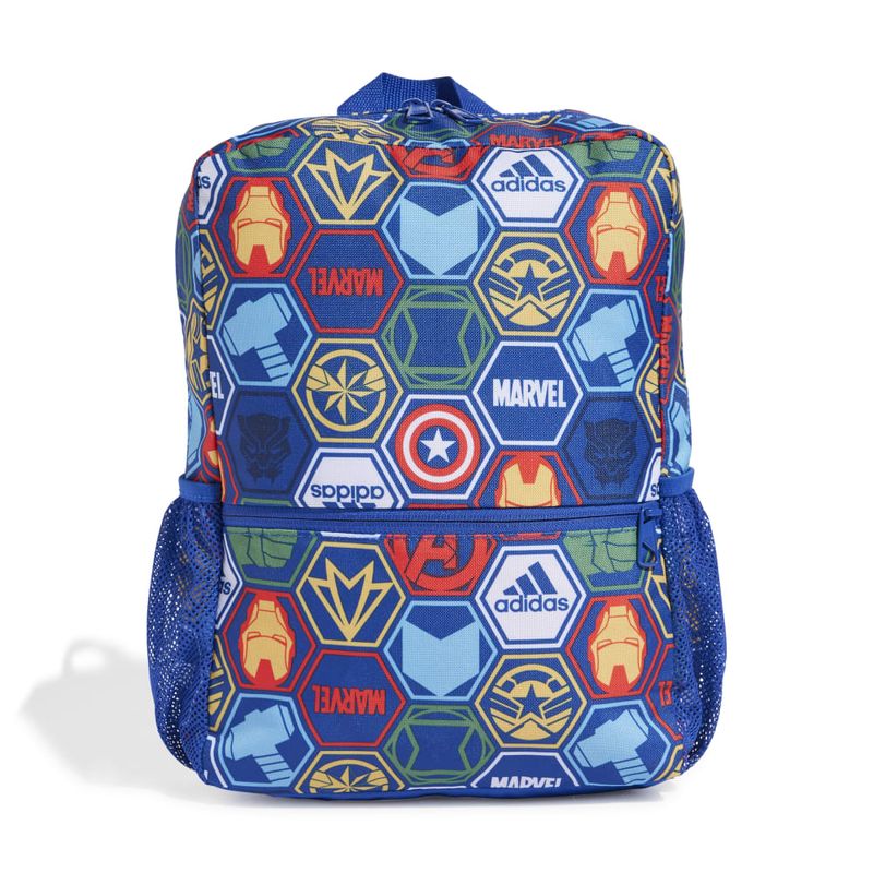 Morral-adidas-para-niño-Lk-Mrvl-Av-Bpk-para-entrenamiento-color-azul.-Frente-Sin-Modelo