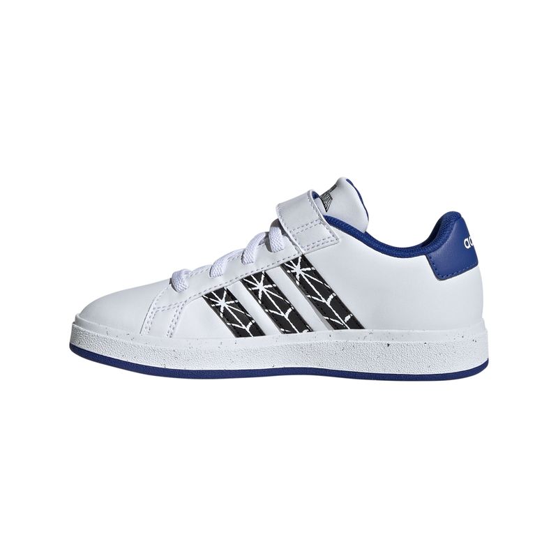 Tenis-adidas-para-niño-Grand-Court-Spider-Man-El-K-para-moda-color-blanco.-Lateral-Interna-Izquierda