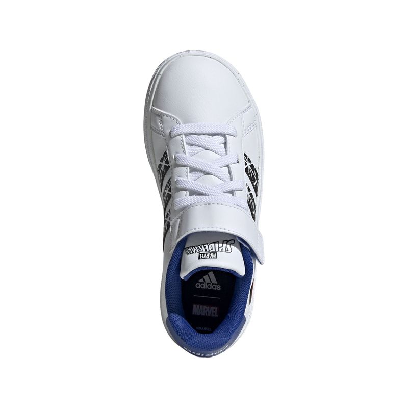 Tenis-adidas-para-niño-Grand-Court-Spider-Man-El-K-para-moda-color-blanco.-Capellada