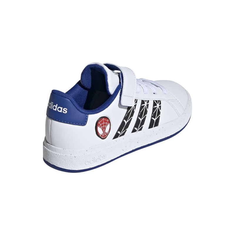 Tenis-adidas-para-niño-Grand-Court-Spider-Man-El-K-para-moda-color-blanco.-Talon