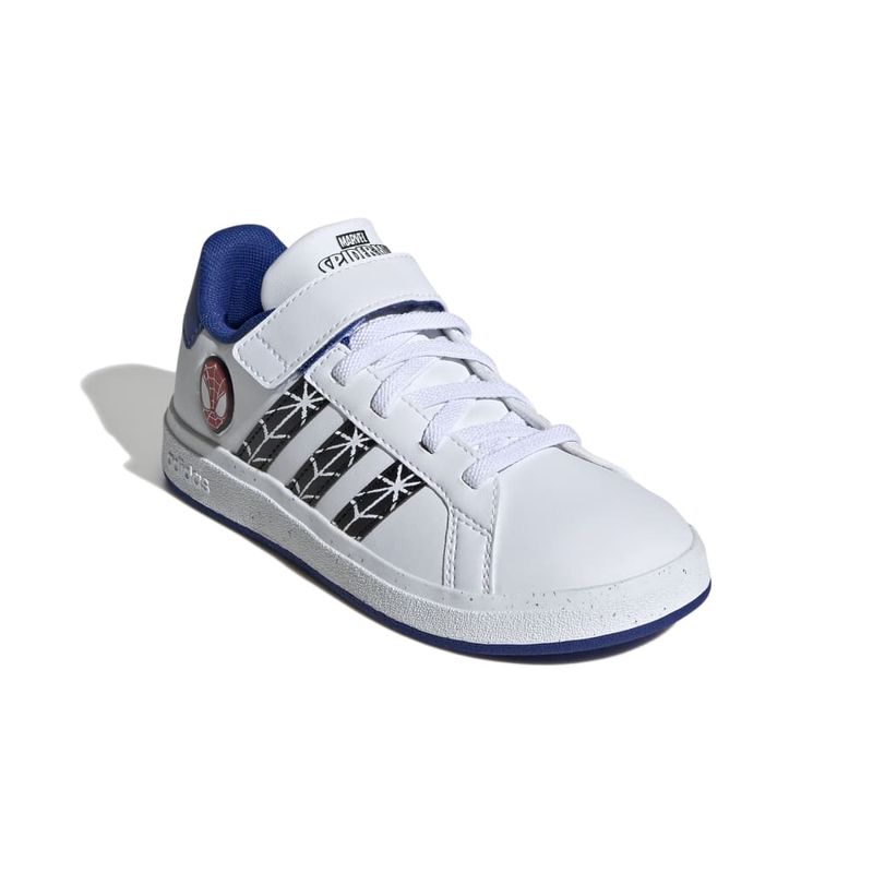 Tenis-adidas-para-niño-Grand-Court-Spider-Man-El-K-para-moda-color-blanco.-Par-Alineados