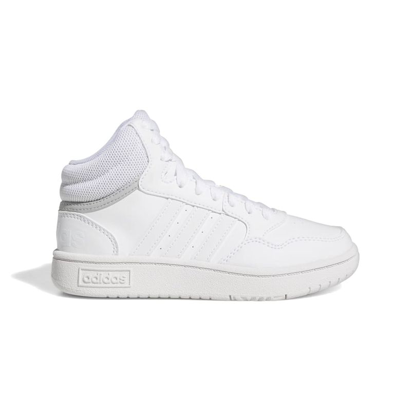 Tenis-adidas-para-niño-Hoops-Mid-3.0-K-para-moda-color-blanco.-Lateral-Externa-Derecha