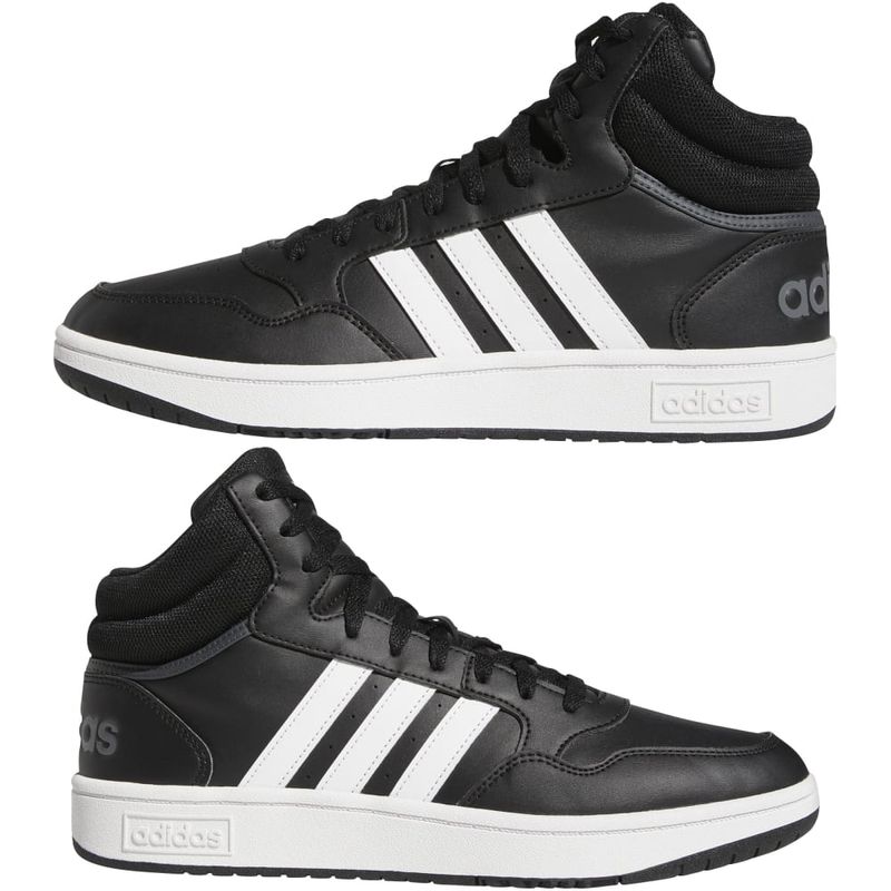 Tenis-adidas-para-hombre-Hoops-3.0-Mid-para-moda-color-negro.-Par-Alineados